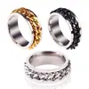 Anillo giratorio antiestrés para hombre, no se decolora, de acero de titanio y acero inoxidable, accesorio de cerveza de alta gama moderno y personalizado
