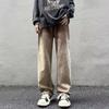 Calça jeans masculina degradê outono reta solta tendência de marca ins calças de rua largas retrô americana casual slim look