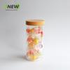 Pote de Lanches 640ml Pote de Biscoitos Garrafa Plástica Transparente Pote Selado Pet com Tampa Redonda de Alumínio Pote para Alimentos Pote de Biscoitos