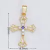 Série de pingentes de cruz microincrustados em cobre galvanizado 18K, acessórios de joias religiosas, múltiplas opções disponíveis