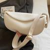 Bolsa Feminina de Couro Sintético Pu Macio Moda 2026 Versátil Formato Bolinho Casual Elegante Retrô Ombro Transversal
