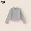 Ropa para Niños Yingsibo Estilo Invierno Falso Dos Piezas Manga Larga Capa Base para Niñas Bloque de Color Corte Ajustado Prenda Interior para Niños