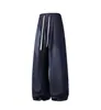 Pantalones Casuales de Pierna Recta con Cintura Elástica de Lino Sintético para Hombre, Transpirables y Cómodos de Verano con Cordón, Color Sólido, Largos K8719 - Oferta Especial P22