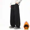 Calça Esportiva de Tricô Pelúcia Grossa Masculina Outono Inverno Tamanho Grande Reta Solta Marca Americana Tendência Casual Calça Longa