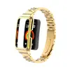 Adequado para Pulseira do Relógio Huawei Band 10, Pulseira de Pulso de Aço Inoxidável Sólido com Três Contas, Pulseira de Metal Universal para Huawei 987 Band
