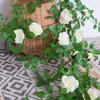 Enredadera de Rosas Simulada de Alta Gama, Enredadera Artificial de Flores Estilo Jardín, Arco de Pared, Envoltura para Tuberías Colgantes, Enredadera Decorativa para Cubrir y Decorar