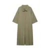 Moda feminina europeia e americana transfronteiriça, best-seller do AliExpress: elegante casaco trench longo, gola alta, corte amplo, afina a silhueta