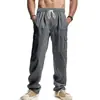 Calça cargo casual masculina de perna reta estilo americano transfronteiriça, verão, solta, fina, moda, esportiva, secagem rápida, cordão
