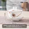 Tigela de Chá com Tampa Sancai de Chaoshan Grande e Média Porcelana Branca Única Celadon para Preparo Kung Fu Conjunto de Chá Cerâmico Estilo Chinês