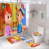 Popular Serie Cocomelon Transfronteriza Poliéster Impreso Digitalmente Impermeable y Resistente al Moho Cortina de Ducha Juego de Cuatro Piezas Venta Directa de Fábrica