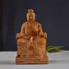 Estatueta de Taishang Laojun, Estátua dos Três Puros, Deus da Terra, Deus da Riqueza, Yuanshi Tianzun, divindade ancestral taoísta em madeira maciça, madeira de cipreste