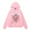 Comércio Exterior Sp5der Cantores Europeus e Americanos de Hip Hop com Letras Estampadas 555 Moletom com Capuz para Casais Masculino e Feminino Y2K Tendência