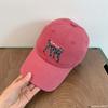 Corea del Sur Estilo Harajuku Bordado Gato Manchado Top Suave Gorra de Béisbol Primavera y Verano Rostro de Mujer Pequeña Moda Gorra Versátil