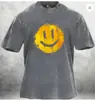 2025 Nueva Camiseta Básica Lavada y Desgastada Retro Europea y Americana Estampado Animal Casual Holgada de Manga Corta para Hombres y Mujeres