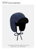 Sombrero de Lana de Cordero con Orejeras de Lunares Estilo Coreano, Fresco y Sencillo para Mujer, Invierno Engrosado Cálido con Cierre, Protección para Orejas, Gorra Pico de Pato, Sombrero de Aviador
