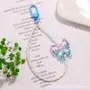 Nuevo Colgante Llavero Mariposa Degradado Acrílico, Lindo Accesorio de Cadena de Cuentas de Colores, Decoración para Funda de Auriculares