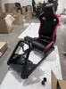 Soporte de Simulador de Carreras con Asiento Set Soporte de Volante de Gaming Alto Torque con Palanca de Cambios Manual Freno de Mano Garras Mágicas R5R9