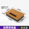 Caja de alambre cepillado con tapa abatible de aleación de aluminio, caja rectangular empotrada para gestión de cables de escritorio para oficinas y mesas de conferencias