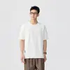 2026 Nova Camiseta Branca Simples e de Alto Padrão com Manga Curta Camiseta de Manga Curta Masculina Solta Gola Redonda Top Tendência