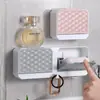 Caja de Almacenamiento para Baño Caja de Jabón Separación de Seco y Húmedo para Jabón Estante de Almacenamiento para Colgar en la Pared de la Cocina Sin Agujeros Drenaje a Prueba de Polvo logo