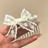 Peine elegante y voluminoso para mujer, creando un look dulce y encantador con un pasador de lazo, perfecto para un peinado alto y versátil, nuevo peine y accesorios para el cabello 2026