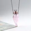 Collar con Colgante de Botella de Aceite Esencial de Vidrio Transparente en Forma de Corazón, Colgante de Botella de Fragancia, Collar Sencillo de Acero de Titanio, Regalo para Amigos y Parejas