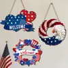 Nueva Decoración Colgante de Madera 2D de Águila Voladora del Día de la Independencia para Puerta y Ventana, Decoración de Pared para Atmósfera Festiva