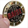 Prensador de tarjetas de regalo Texas Hold'em con chip metálico y protector de tarjetas chapado en oro de 100 g opcional