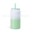 Termo de vacío de doble capa para sublimación, de acero inoxidable de 16 oz, con pajita, para agua, latas, tarro de cristal multicolor.