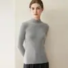 Suéter de Cachemira Pura de Cuello Alto Medio Ajustado para Mujer, Tejido Elegante para el Trabajo, Nuevo Otoño/Invierno 2026