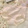 Pantaletas de Algodón Puro Sin Marcas Antibacterianas para Mujer de Cintura Media Ligeras y Cómodas Estilo Dulce Sencillo Pantaletas No Pilling para Mujeres Estudiantes de Secundaria