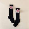 Calcetines de media caña con flor tridimensional para niños, lindos, combinables, estilo princesa coreana, calcetines apilados, transpirables y cómodos, medias con borde de encaje