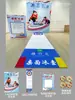 Montar um labirinto com atmosfera do Festival Qixi, adereços de jogo de team building em KT board de tirar o fôlego, decoração de parede de fundo com tema de bola rolante