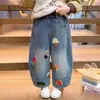 Calça Feminina 2026 Nova Primavera e Outono Estilosa Roupa de Outono Infantil Jeans Casual Calça Tesoura para Menina Bebê