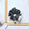 Anel de Cabelo de Renda Floral Preto e Branco Estilo Coreano Novo Estilo Simples Penteado Acessório de Cabeça Feminino Clássico Alta Elasticidade Nicho Corda para Rabo de Cavalo