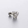 Clavo de oreja de mariposa Henson con circón azul y blanco, colgante de mariposa con estrella de cinco puntas, tornillo de nudo, clavo de oreja de acero de titanio con perforación avanzada