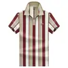 Camiseta de Manga Corta Rayada con Cremallera Bordada para Hombre, Estilo Business Casual Holgado, Selección Diaria para el Trabajo P