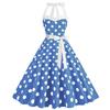 Foto real AliExpress mais vendido estilo retrô Hepburn gola alta estampa xadrez rosa Barbie vestido grande