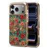 Denior é Adequado para Capa Protetora de Celular iPhone 17 Pro Max, Anti-Queda, Capa de Couro Eletroplatada Floral Apple 16 Plus