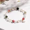 Pulseira de Pérolas de Água Doce Feminina Design de Nicho Ins Pulseira de Luxo Leve Melhor Amiga Cristal Retrô Pérola de Contas da Sorte Pulseira