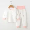 Traje de mallas largas para bebé sin costuras de cintura alta otoño e invierno pijamas para bebé de niños y niñas ropa para el hogar traje de fondo