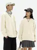Nuevo suéter de moda de punto con cuello redondo, forro polar, suelto, moderno, para hombre y mujer, hombros caídos, raglán, abrigo cárdigan con cremallera