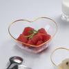 Tazón de Vidrio Phnom Penh Creativo Estilo Japonés para el Hogar Transparente en Forma de Corazón de Durazno Tazón para Ensaladas de Frutas y Verduras Vajilla de Vidrio al Por Mayor