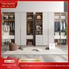 Moderno minimalista luz luxo casa quarto parede porta de vidro combinação armazenamento liga de alumínio guarda-roupa toda a personalização da casa