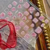 Adesivos de Arte para Unhas com Glitter DIY Adesivos Doces Brilhantes para Unhas Lantejoulas Padrão de Lã Material de Joalheria Acessórios de Unha Usáveis