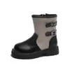 Botas de Moda para Niñas 2026 Otoño Nuevo Estilo Versátiles y Elegantes para Niños Botas de Cuero de Tacón Medio a Alto Estilo Coreano Botas de Cuero Suave Estilo Princesa