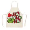 Navidad Transfronterizo Gorro Rojo Decoración Festiva Niños Babero sin Mangas Delantal Navideño al por Mayor Delantal de Grinch Cabello Verde