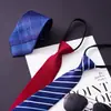 Corbata para Hombre de Negocios Cremallera Perezosa Fácil de Tirar Boda Traje de Novio Profesional Negro para Hombre Sin Nudo