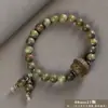 Pulsera de Sándalo Verde Añejo Argentino al por Mayor para Hombres y Mujeres, Joyería de Madera Cultural y Artística, Fábrica de Cuentas de Oración de Mano