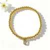 Pulsera Rectangular Colorida Hecha a Mano con Cuentas, Estilo Simple de Lujo de Nicho, Pulsera Elástica Versátil de Cobre, Joyería para Mujer